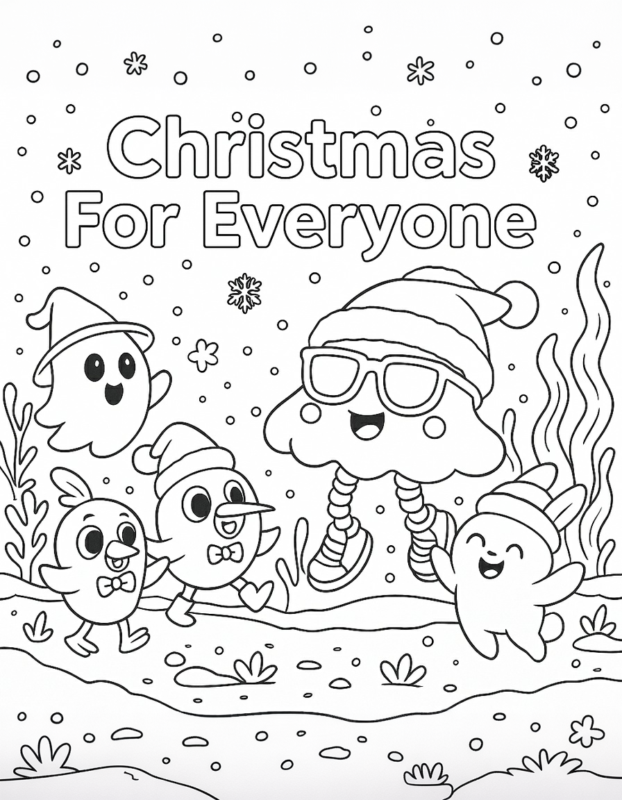 (FREE) Coloring page Christmas For Everyone