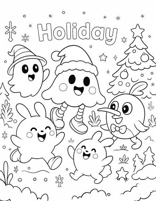 (FREE) Coloring page Holiday